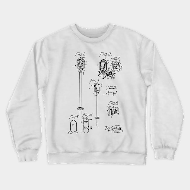 Coin Controlled Parking Meter Vintage Patent Hand Drawing Crewneck Sweatshirt by TheYoungDesigns